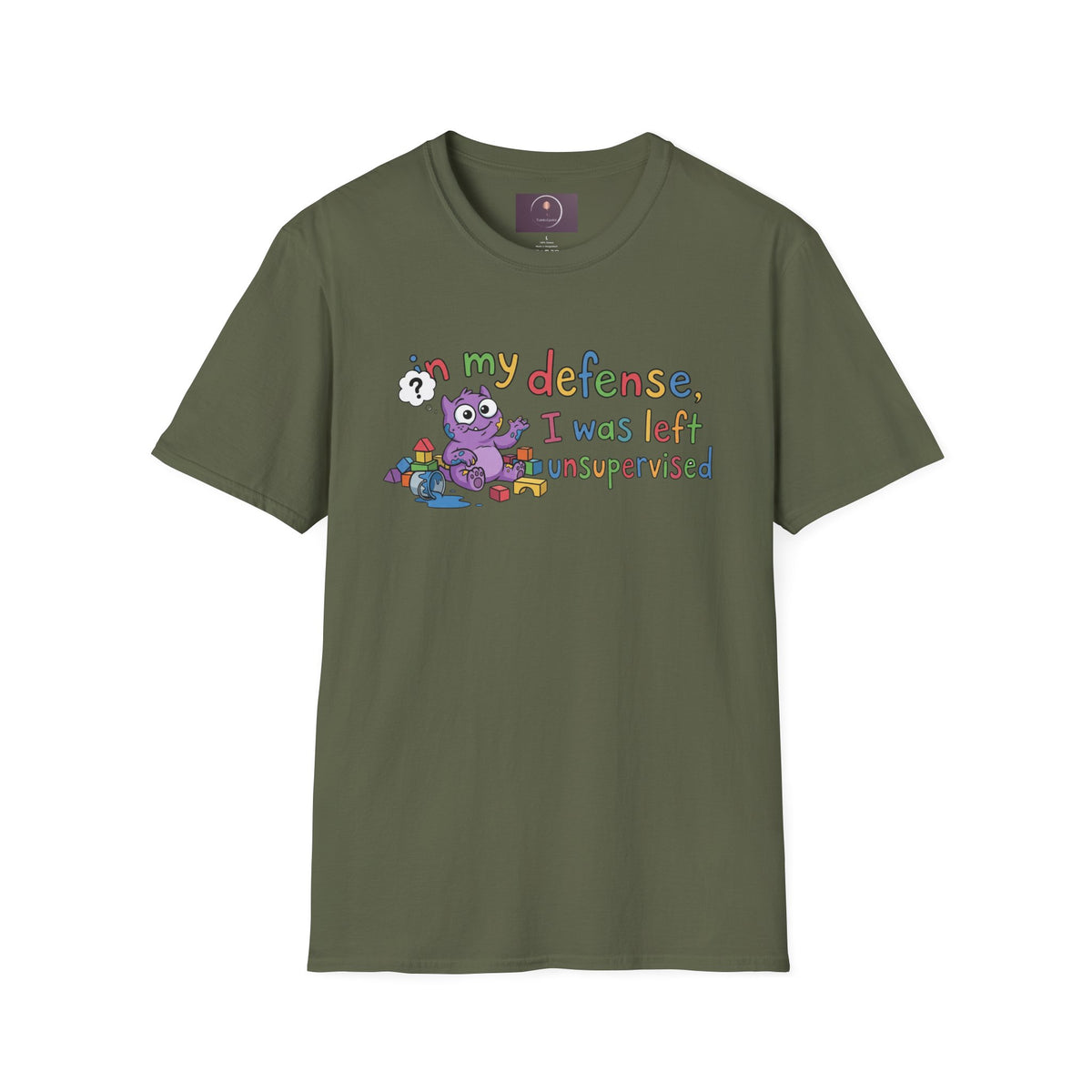 T‑Shirt — “In My Defense, I Was Left Unsupervised” Cute Monster Tee