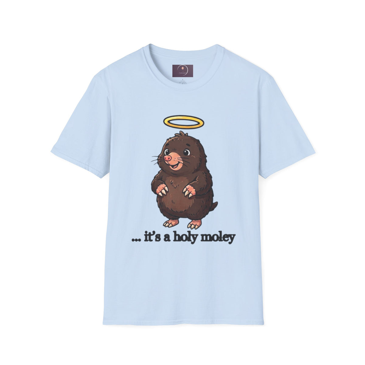Angel Mole T‑Shirt — Cute Halo Mole Design, "...it's a holy moley" Graphic Tee