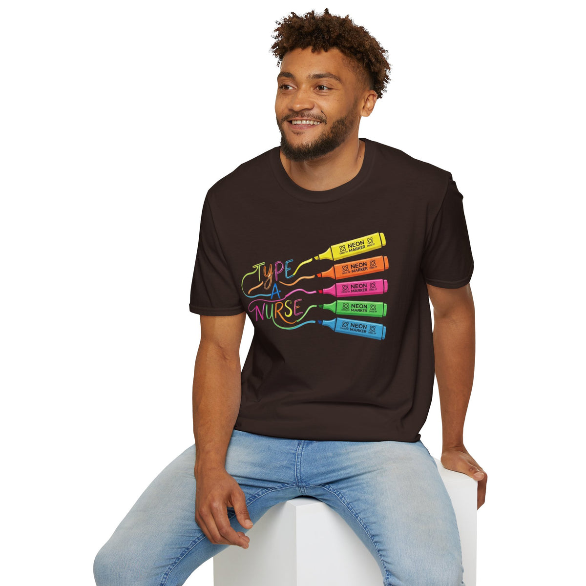 Type A Nurse T-Shirt — Colorful Highlighter Design for Nurses