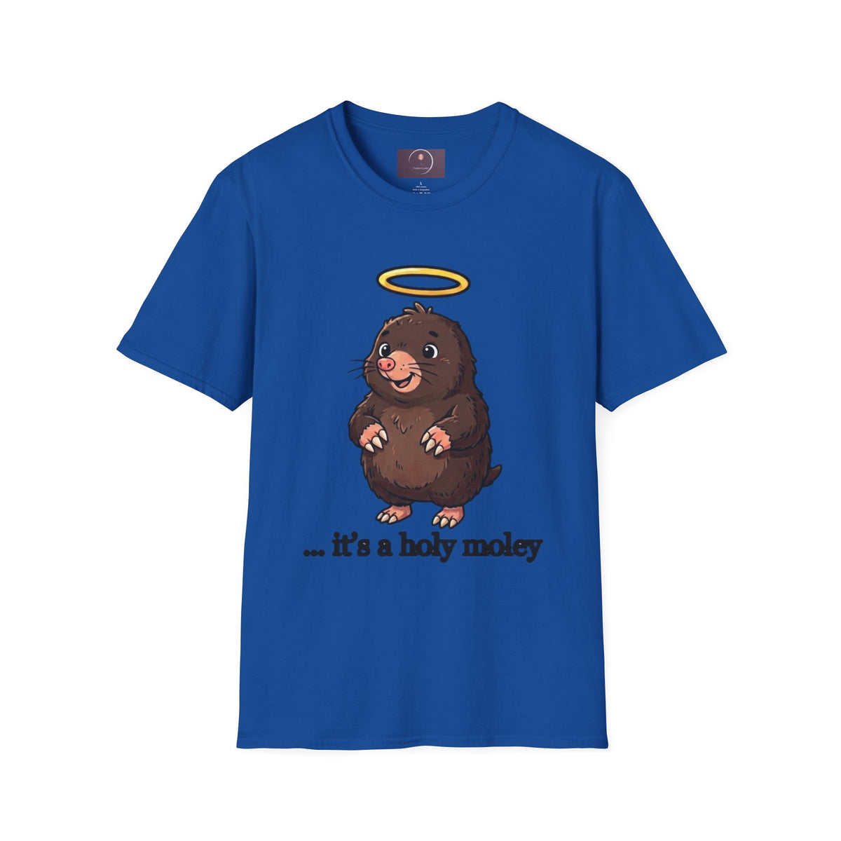 Angel Mole T‑Shirt — Cute Halo Mole Design, "...it's a holy moley" Graphic Tee
