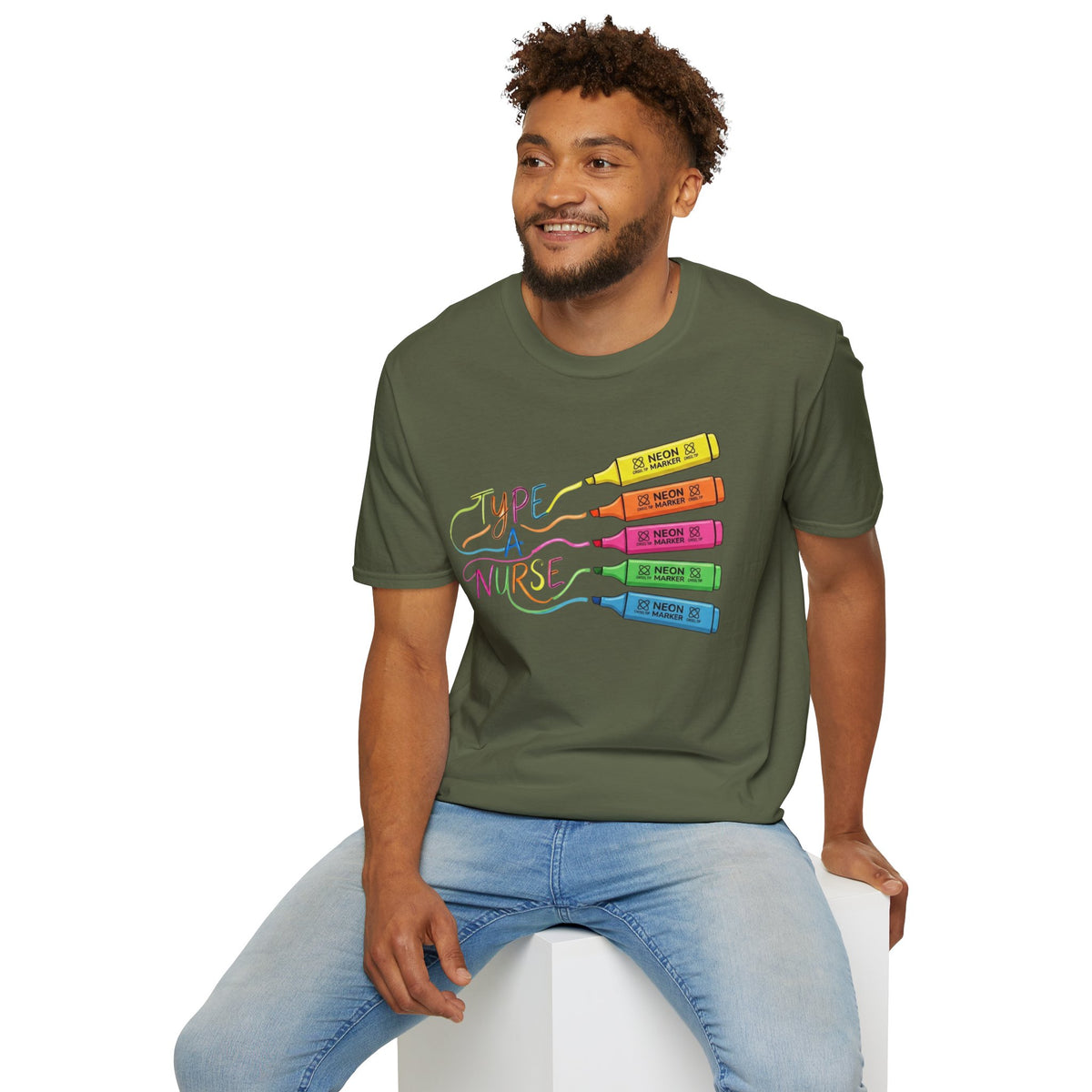 Type A Nurse T-Shirt — Colorful Highlighter Design for Nurses