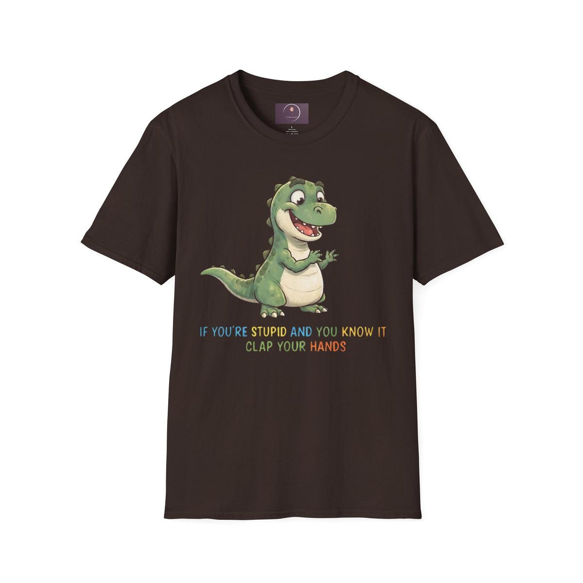 Cute Cartoon Dinosaur Tee — "Clap Your Hands" Kids Graphic T-Shirt