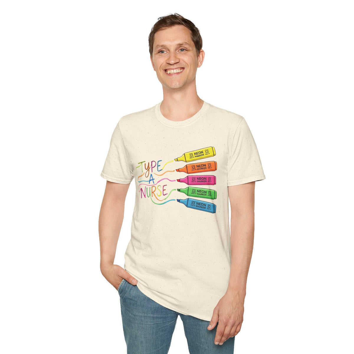 Type A Nurse T-Shirt — Colorful Highlighter Design for Nurses