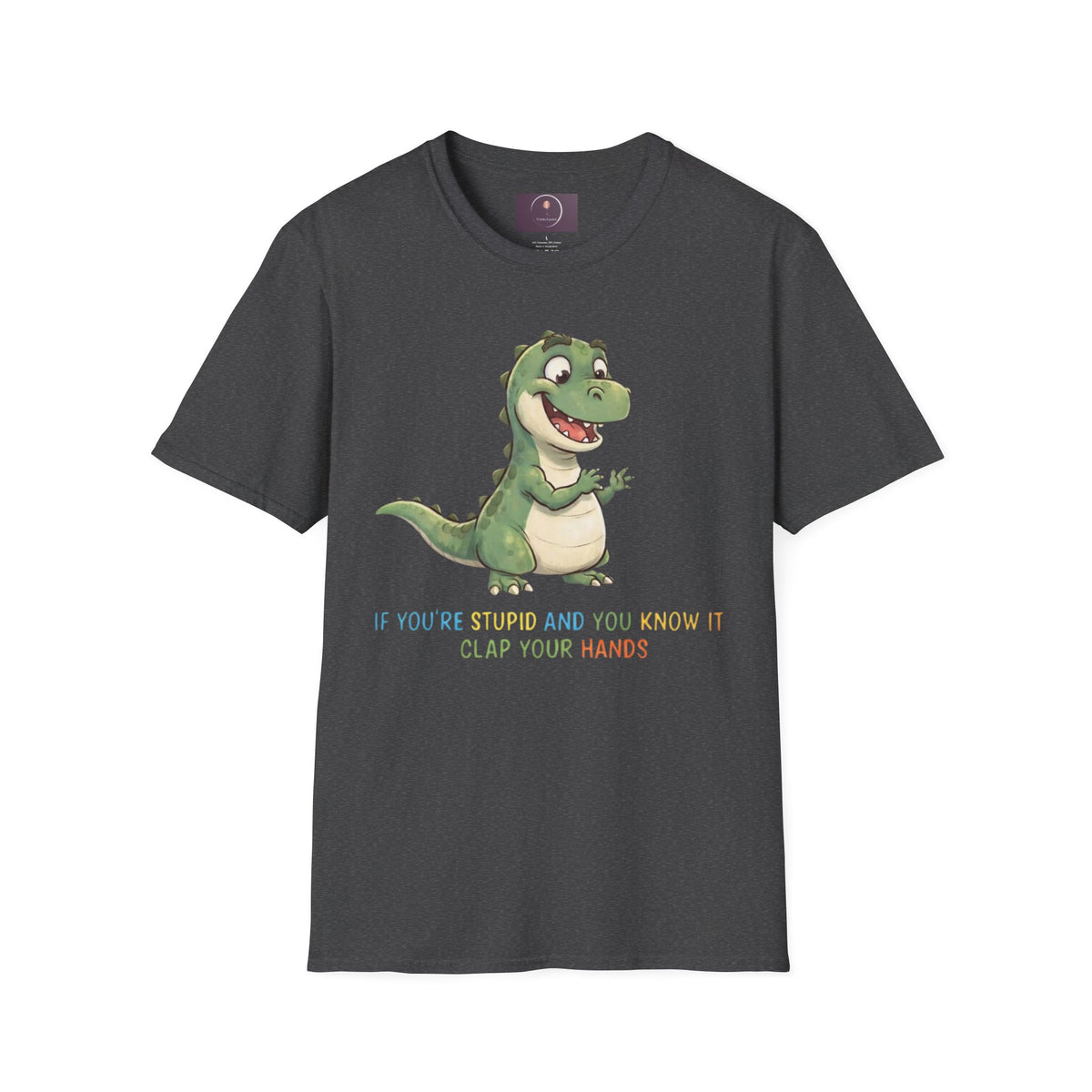 Cute Cartoon Dinosaur Tee — "Clap Your Hands" Kids Graphic T-Shirt