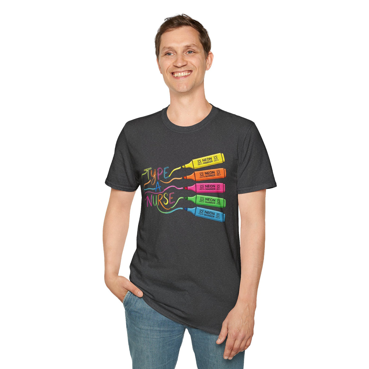 Type A Nurse T-Shirt — Colorful Highlighter Design for Nurses