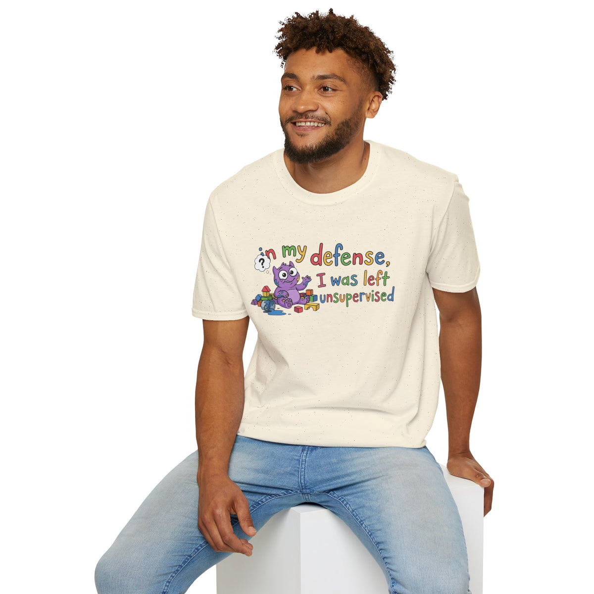 T‑Shirt — “In My Defense, I Was Left Unsupervised” Cute Monster Tee