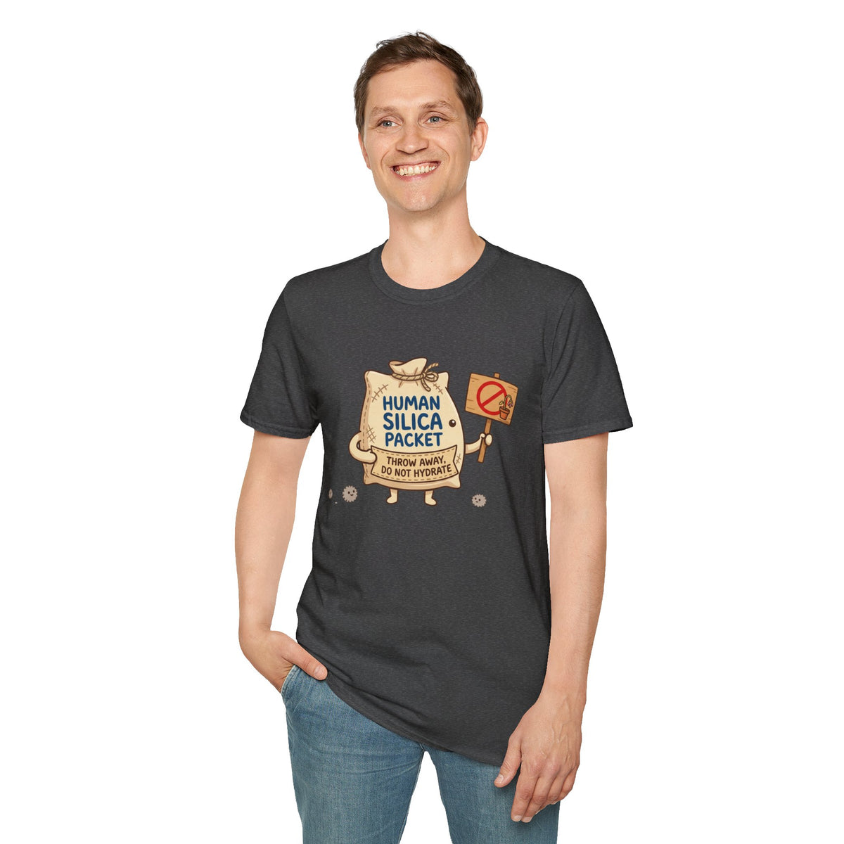 Human Silica Packet T-Shirt — Funny Novelty Graphic Tee