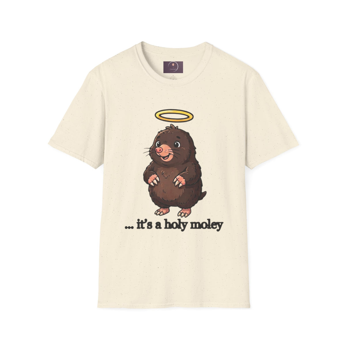 Angel Mole T‑Shirt — Cute Halo Mole Design, "...it's a holy moley" Graphic Tee