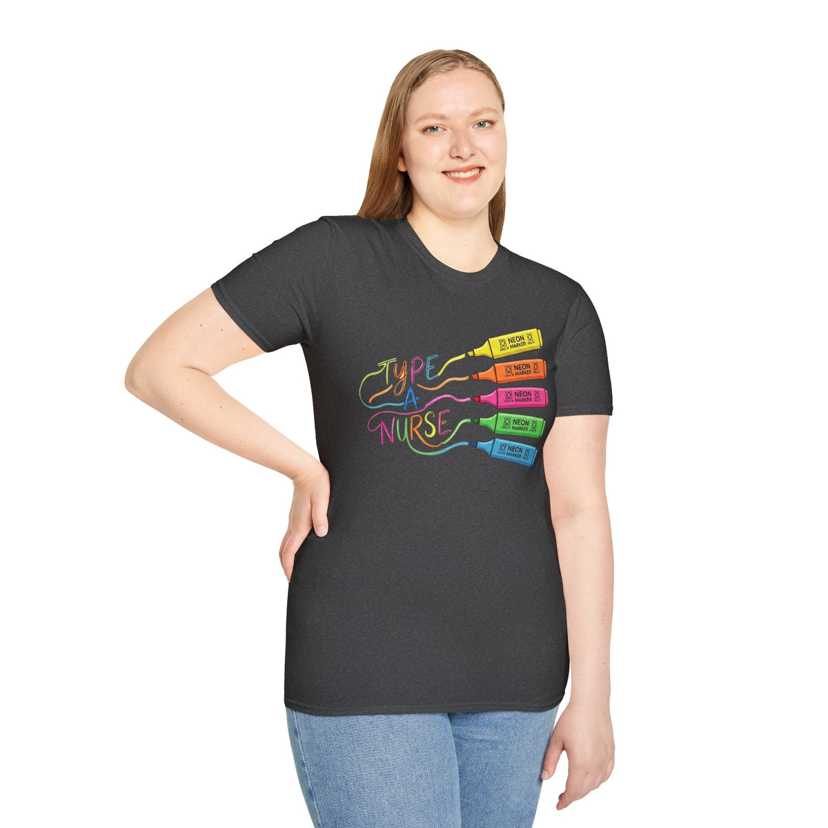Type A Nurse T-Shirt — Colorful Highlighter Design for Nurses