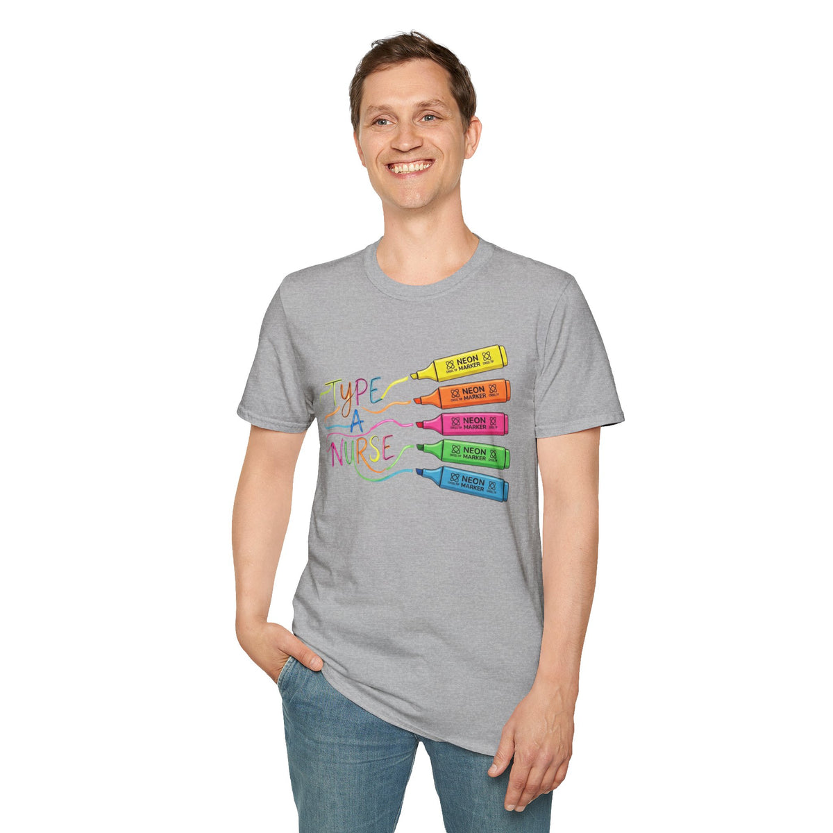 Type A Nurse T-Shirt — Colorful Highlighter Design for Nurses