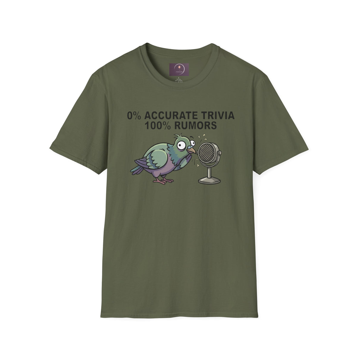 Trivia Rumor Pigeon T-Shirt — 0% Accurate Trivia 100% Rumors Graphic Tee
