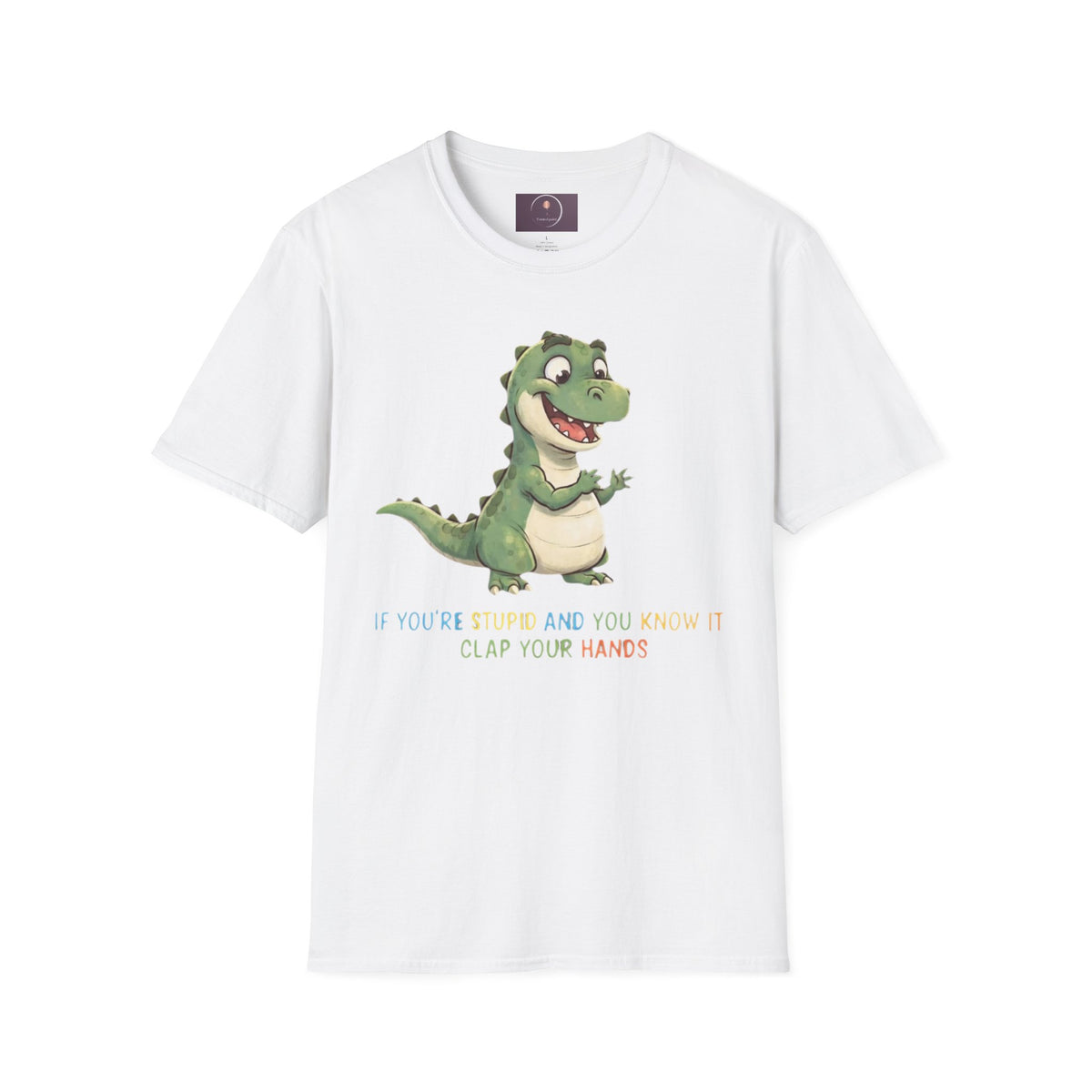 Cute Cartoon Dinosaur Tee — "Clap Your Hands" Kids Graphic T-Shirt