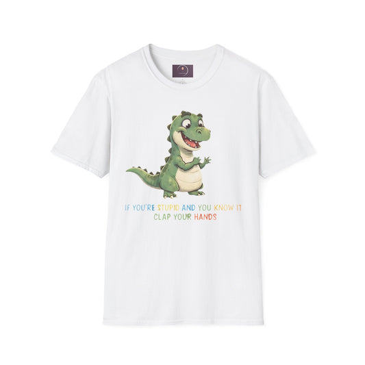 Cute Cartoon Dinosaur Tee — "Clap Your Hands" Kids Graphic T-Shirt