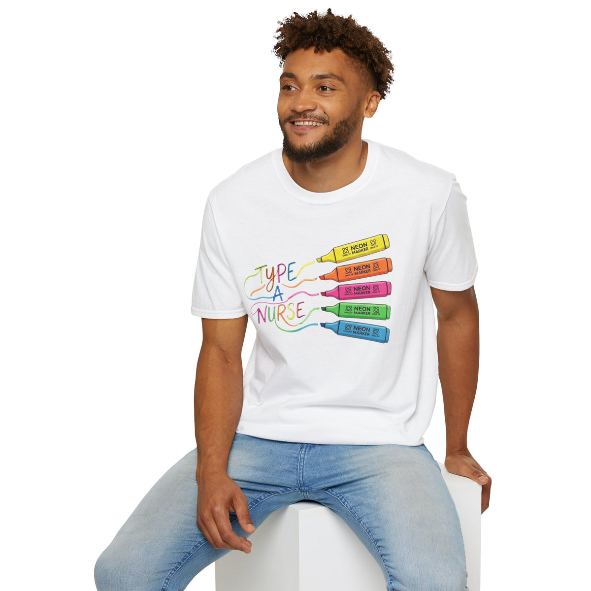Type A Nurse T-Shirt — Colorful Highlighter Design for Nurses