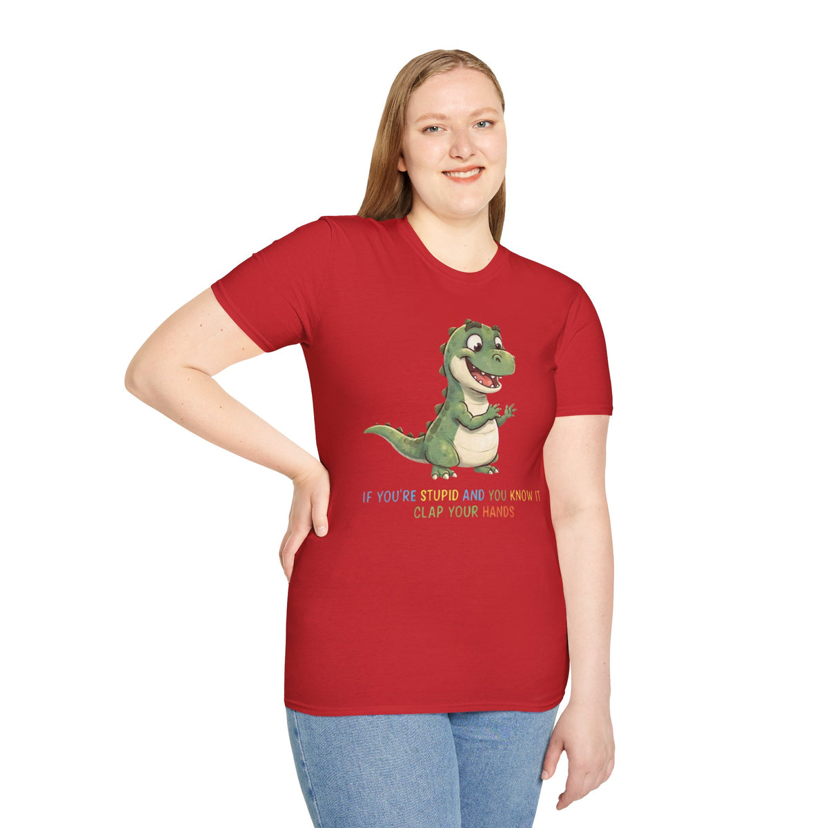 Cute Cartoon Dinosaur Tee — "Clap Your Hands" Kids Graphic T-Shirt