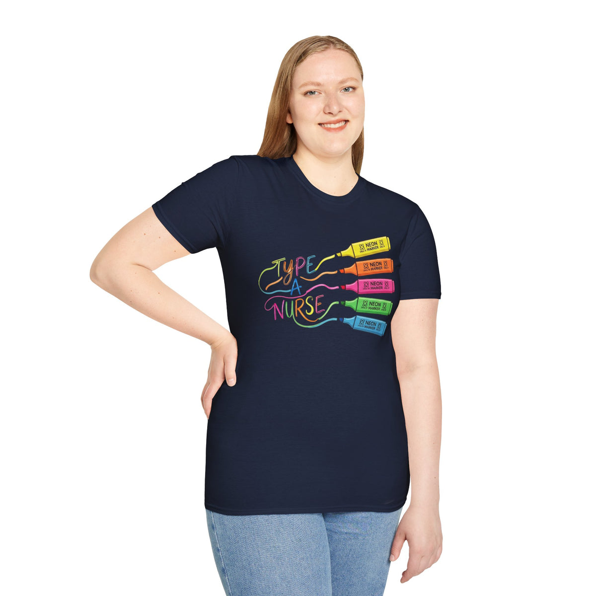 Type A Nurse T-Shirt — Colorful Highlighter Design for Nurses