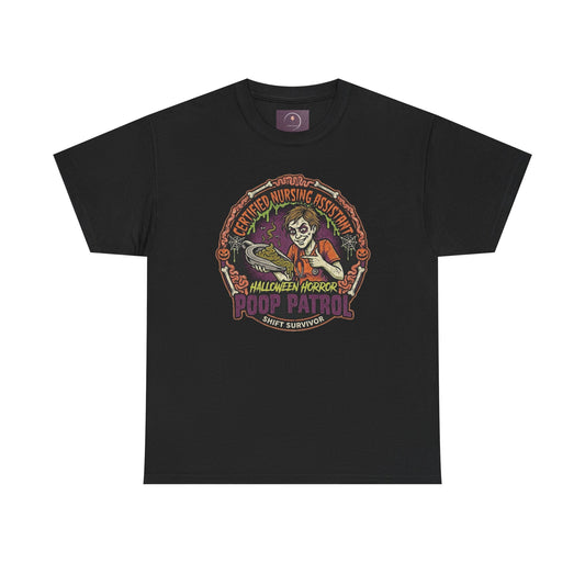 Halloween 'Poop Patrol' Nurse Horror Tee — Vintage Spooky Graphic T-Shirt