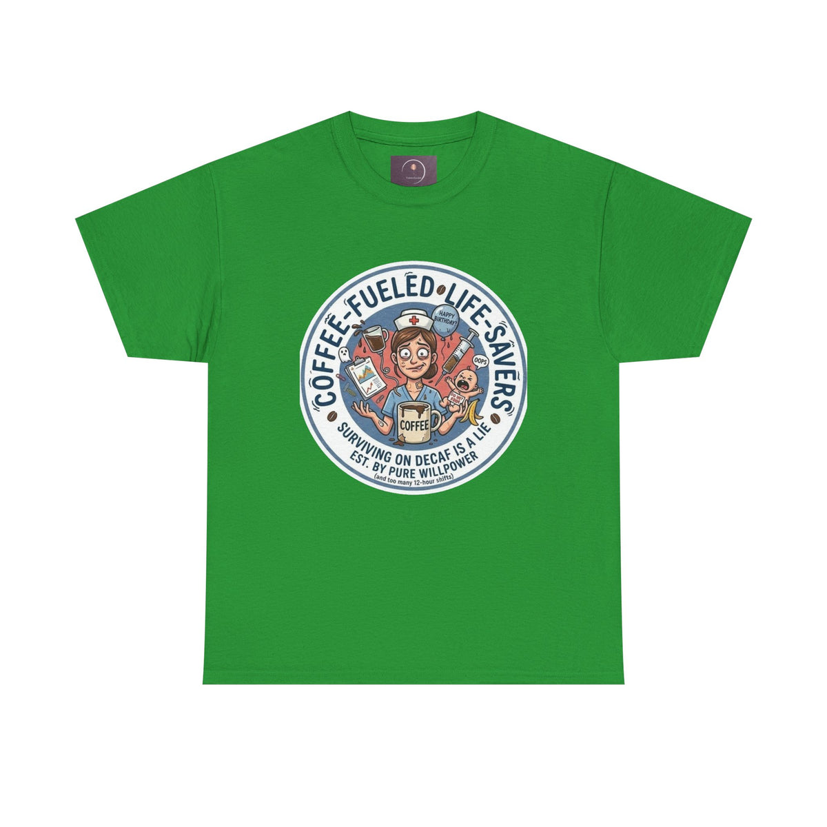 T-shirt "Paramedic & Nurse Coffee Badge" — "Sauveurs de vies alimentés au café" T-shirt rétro EMS Café
