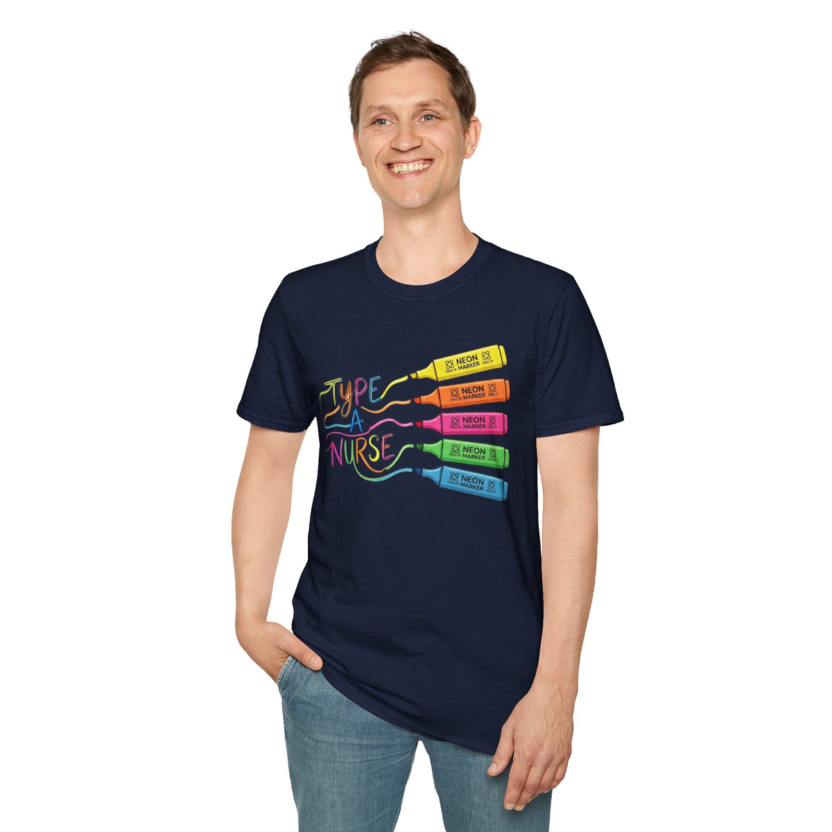 Type A Nurse T-Shirt — Colorful Highlighter Design for Nurses
