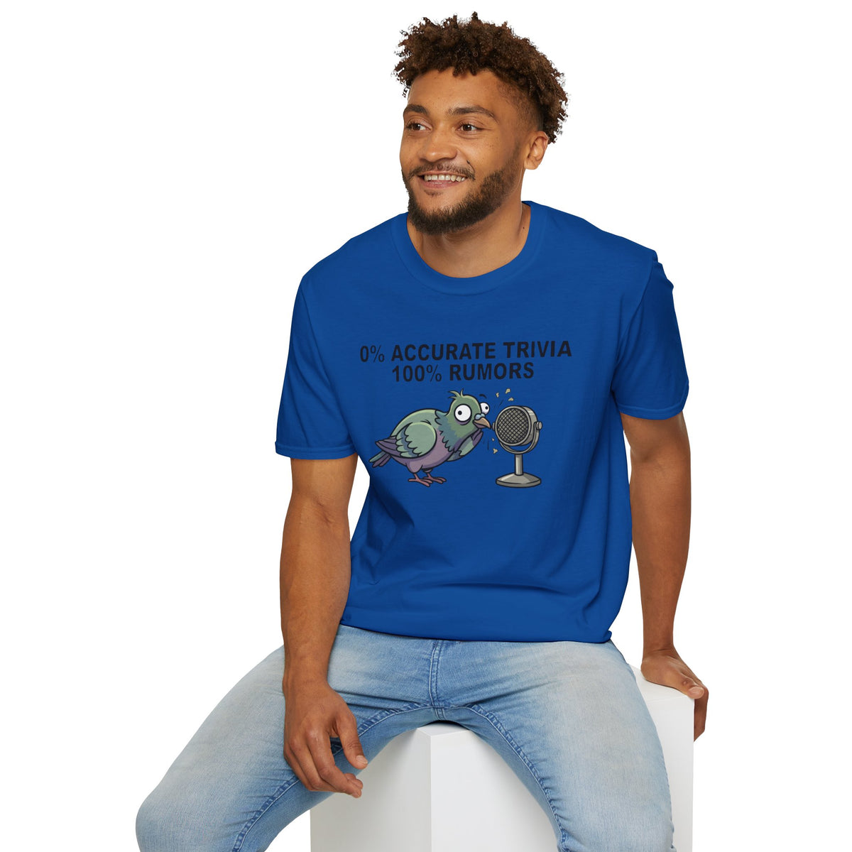 Trivia Rumor Pigeon T-Shirt — 0% Accurate Trivia 100% Rumors Graphic Tee