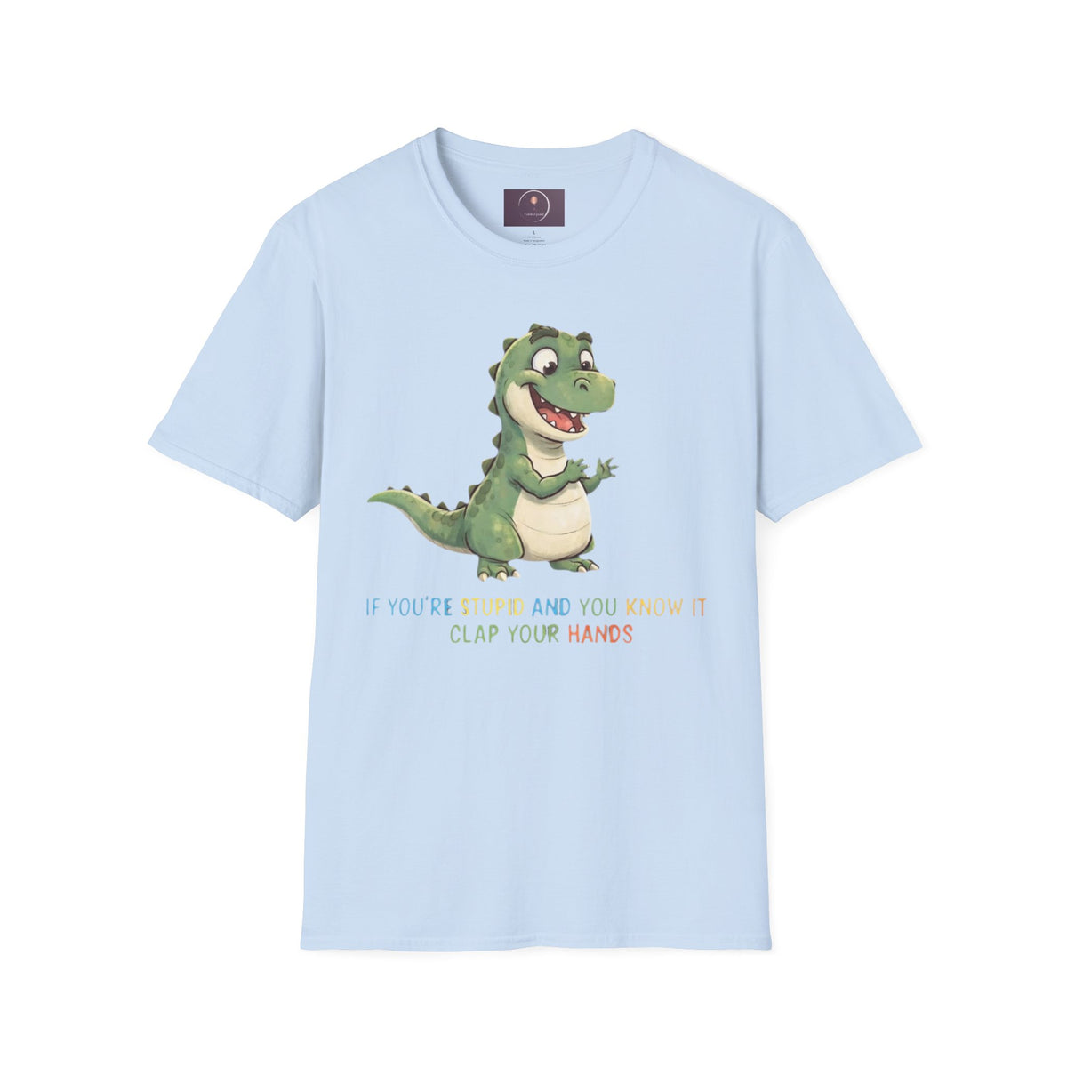 Cute Cartoon Dinosaur Tee — "Clap Your Hands" Kids Graphic T-Shirt