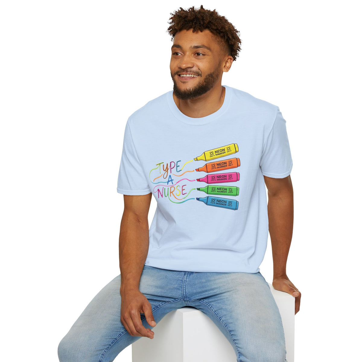 Type A Nurse T-Shirt — Colorful Highlighter Design for Nurses