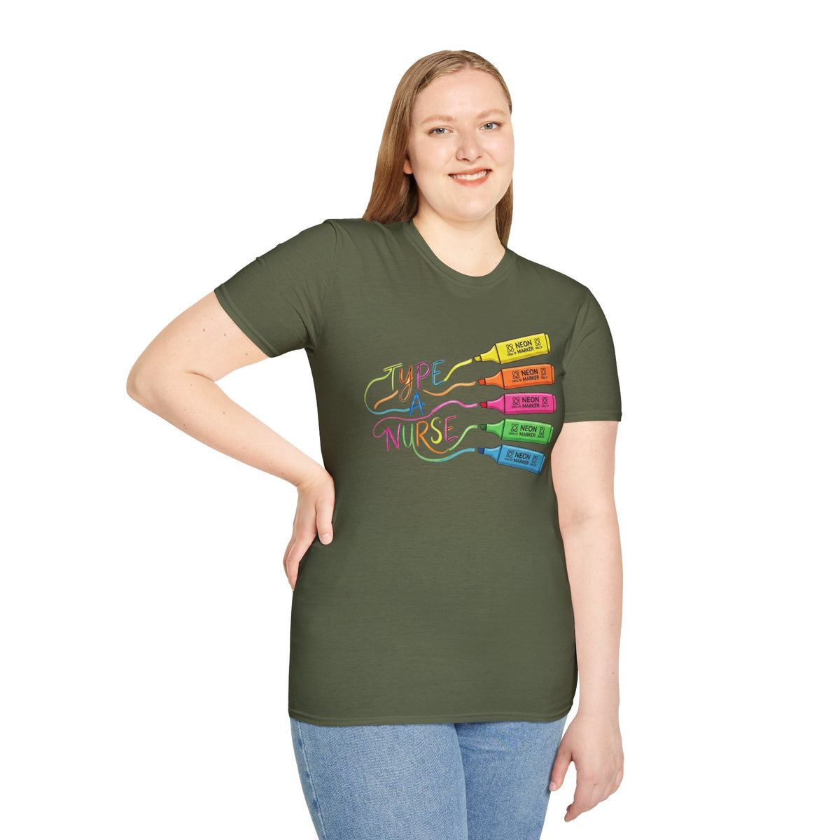 Type A Nurse T-Shirt — Colorful Highlighter Design for Nurses