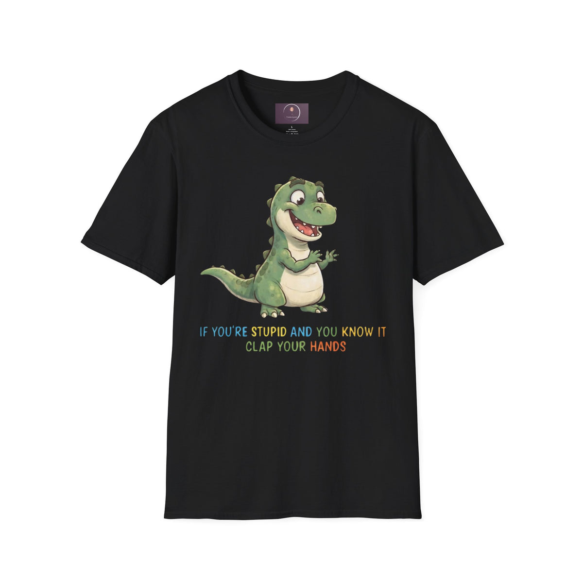 Cute Cartoon Dinosaur Tee — "Clap Your Hands" Kids Graphic T-Shirt