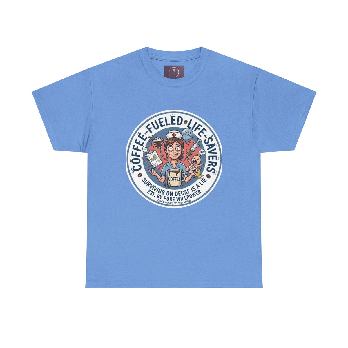 T-shirt "Paramedic & Nurse Coffee Badge" — "Sauveurs de vies alimentés au café" T-shirt rétro EMS Café